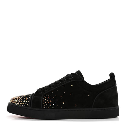 Christian Louboutin Veau Velours Crystal Mens Degralouis Low Top Sneaker 43 Black 1 of 13