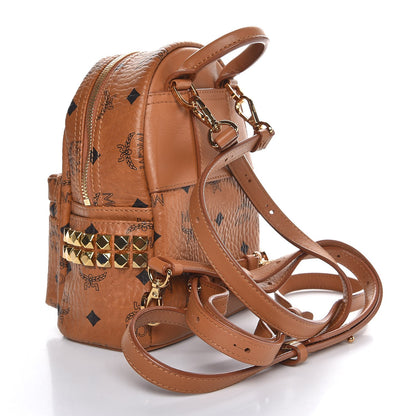 MCM Visetos Side Stud X-Mini Stark Backpack Cognac 3 of 10