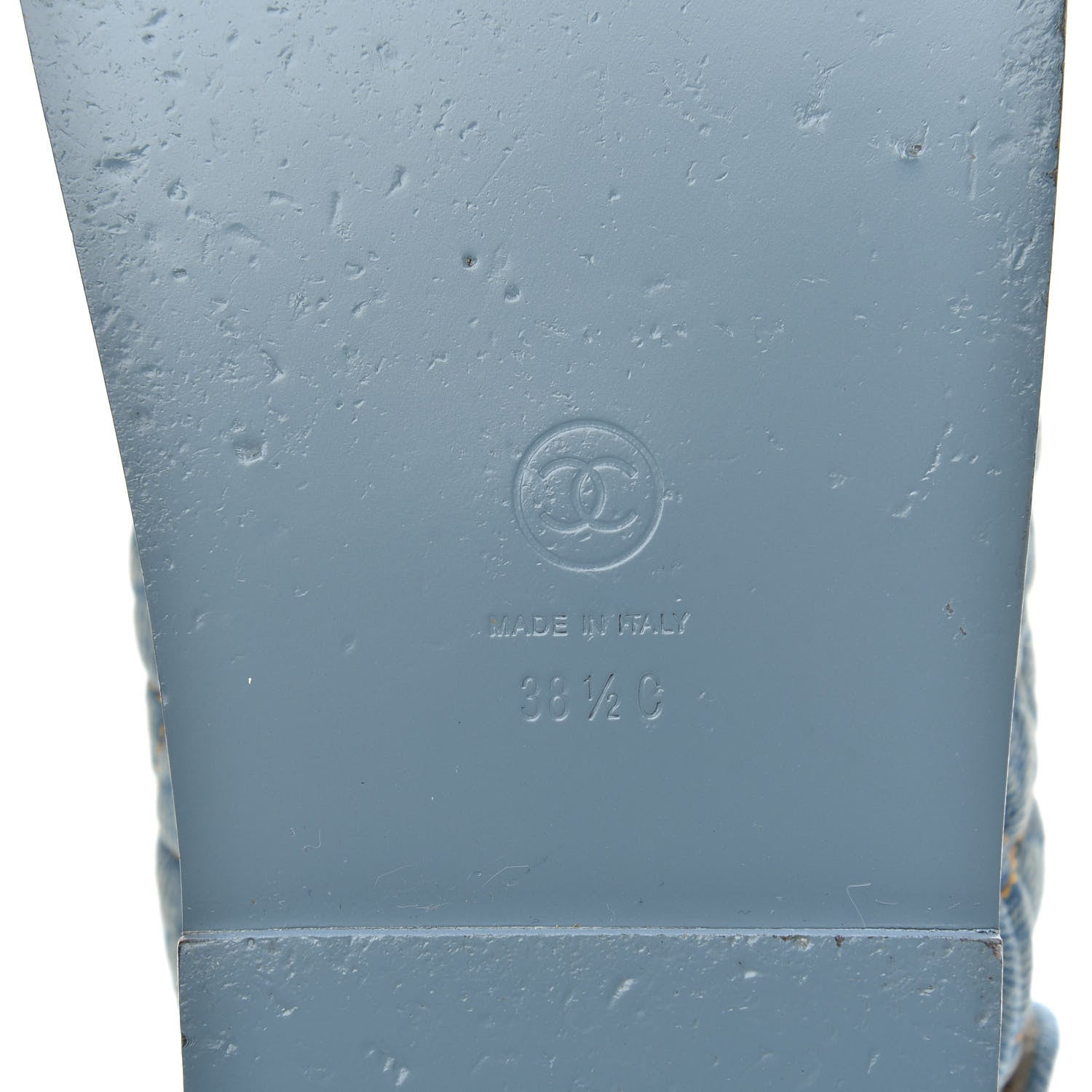 Chanel Denim Quilted Dad Sandals 38.5 Blue 7 of 9