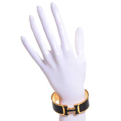 Hermes Enamel Wide Clic Clac H Bracelet PM Black 2 of 5