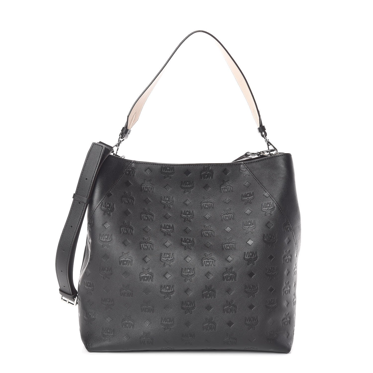 MCM Calfskin Ottomar Monogram Large Klara Hobo Black 1 of 9