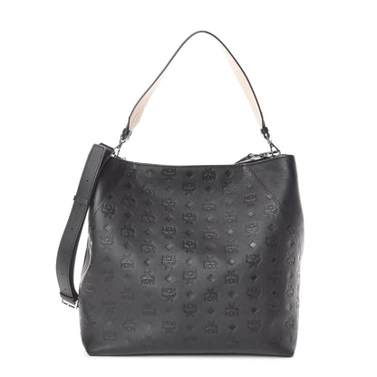 MCM Calfskin Ottomar Monogram Large Klara Hobo Black 1 of 9