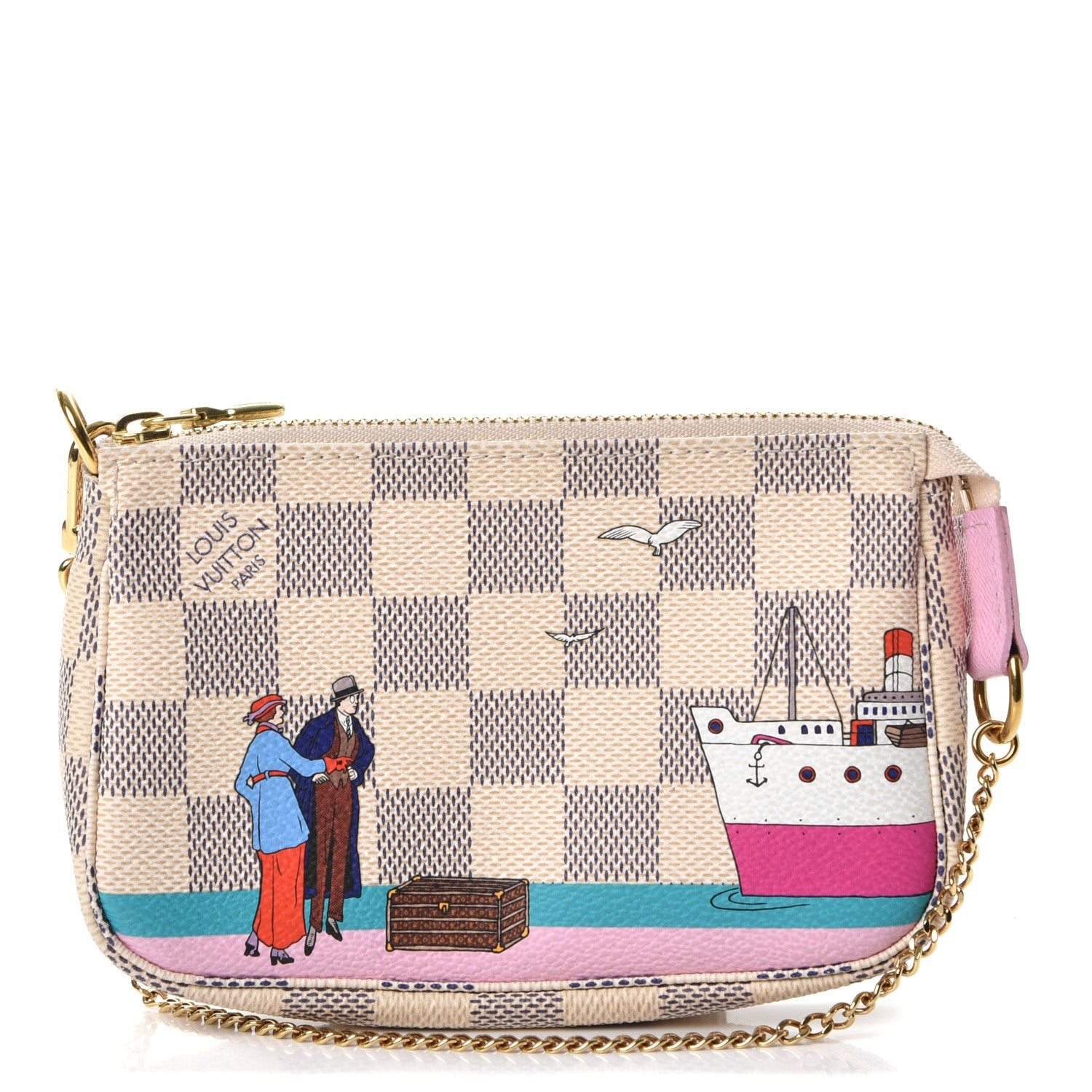 Louis Vuitton Damier Azur 2016 Christmas Animation Mini Pochette Accessories 1 of 9