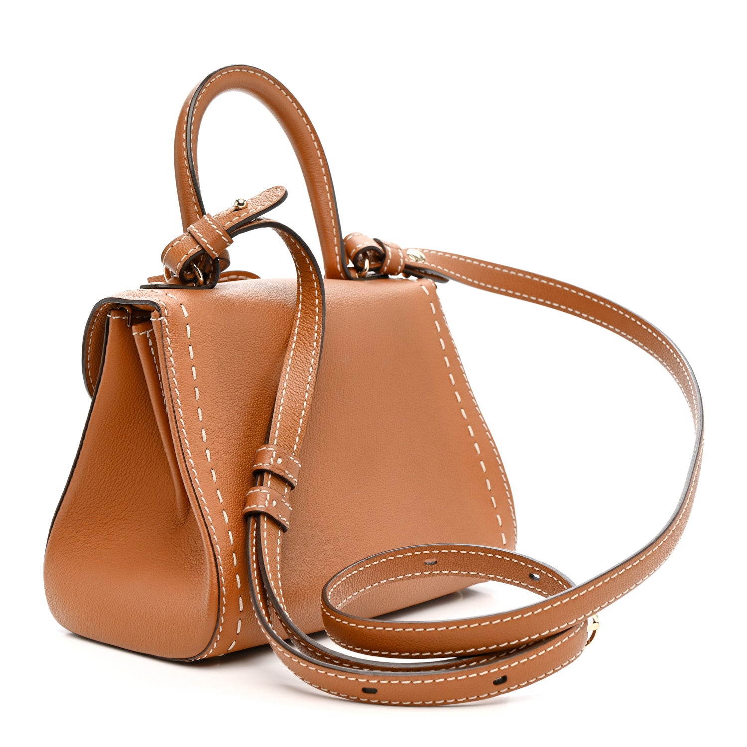 Delvaux Grained Rodeo Calfskin Surpique Mini Brillant Satchel Vegetal Ivory 4 of 11