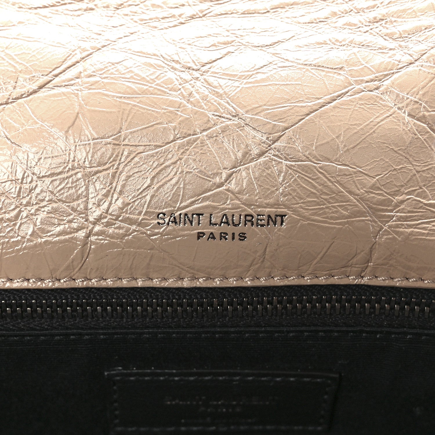 Saint Laurent Crinkled Calfskin Matelasse Monogram Medium Niki Chain Satchel Gold Sand 6 of 13