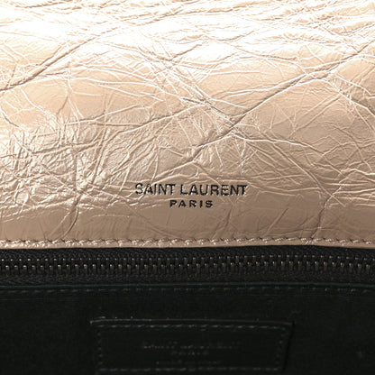 Saint Laurent Crinkled Calfskin Matelasse Monogram Medium Niki Chain Satchel Gold Sand 6 of 13