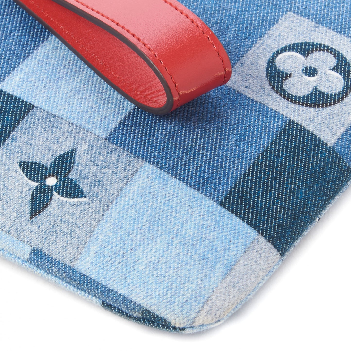 Denim Monogram Patchwork City Pouch Blue Rouge