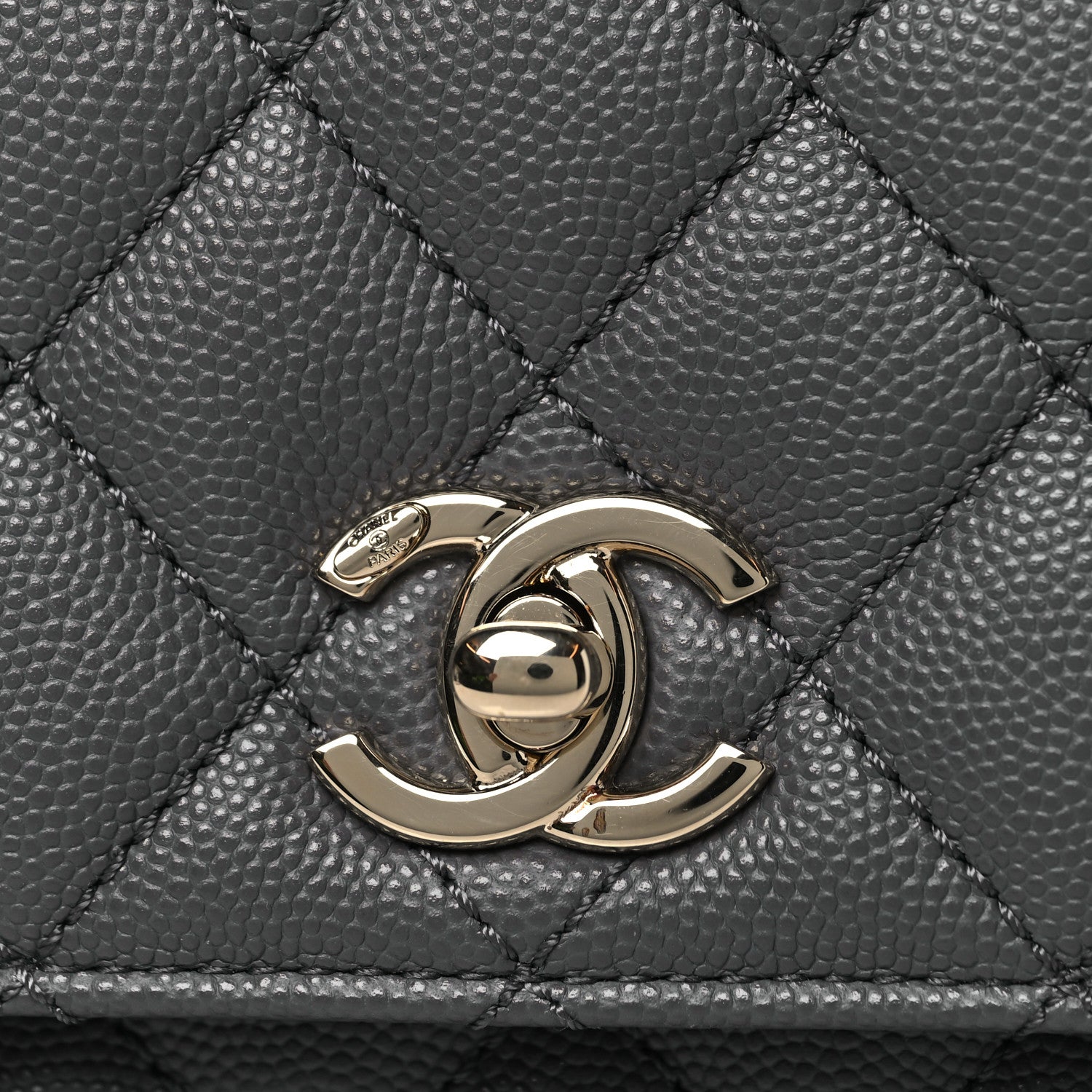 Chanel Caviar Quilted Mini Coco Handle Flap Grey 8 of 11
