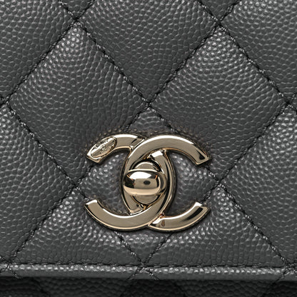 Chanel Caviar Quilted Mini Coco Handle Flap Grey 8 of 11