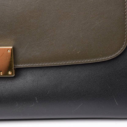 Celine Satin Calfskin Small Tri-Color Trapeze Khaki 8 of 19