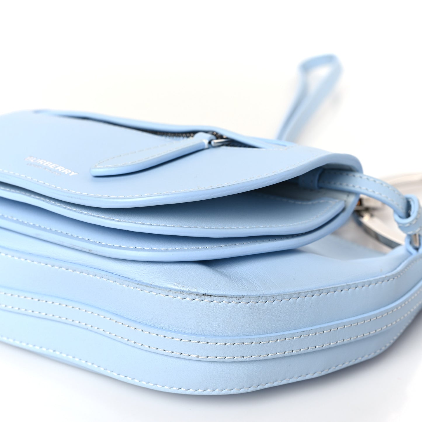 Smooth Calfskin Mini Double Olympia Pale Blue