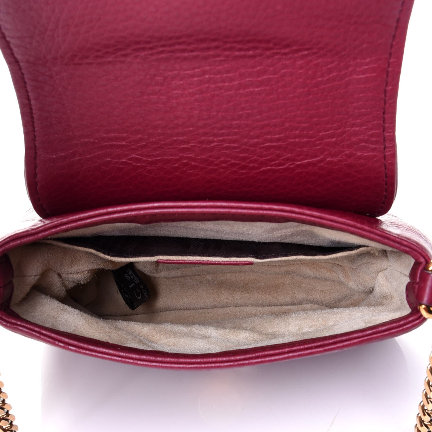 Gucci Cellarius Calfskin Small 1973 Chain Shoulder Bag Cherry Gloss 4 of 5