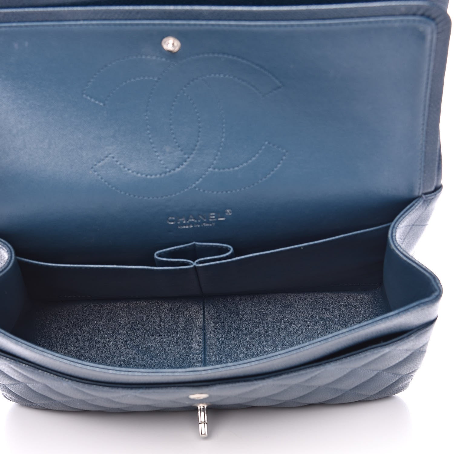 Chanel Caviar Quilted Jumbo Double Flap Dark Blue 5 of 16