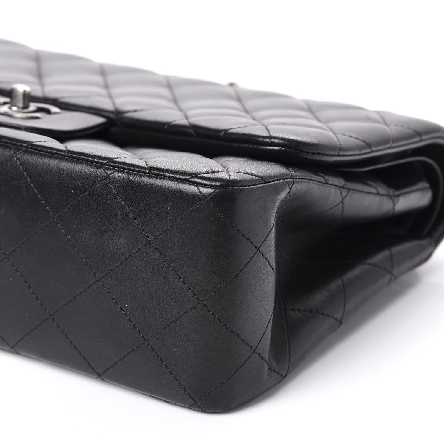 Chanel Lambskin Quilted Jumbo Double Flap Black 8 of 12