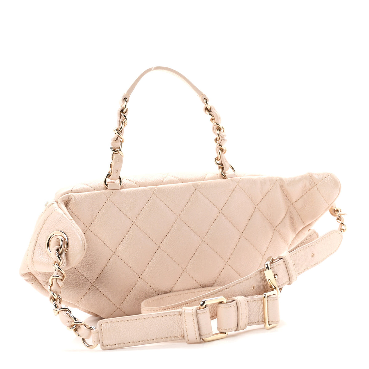 Chanel Iridescent Calfskin Quilted All About Waist Belt Bag Beige 3 of 10