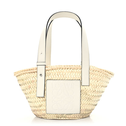 Loewe Raffia Small Basket Tote Bag Natural White 1 of 8