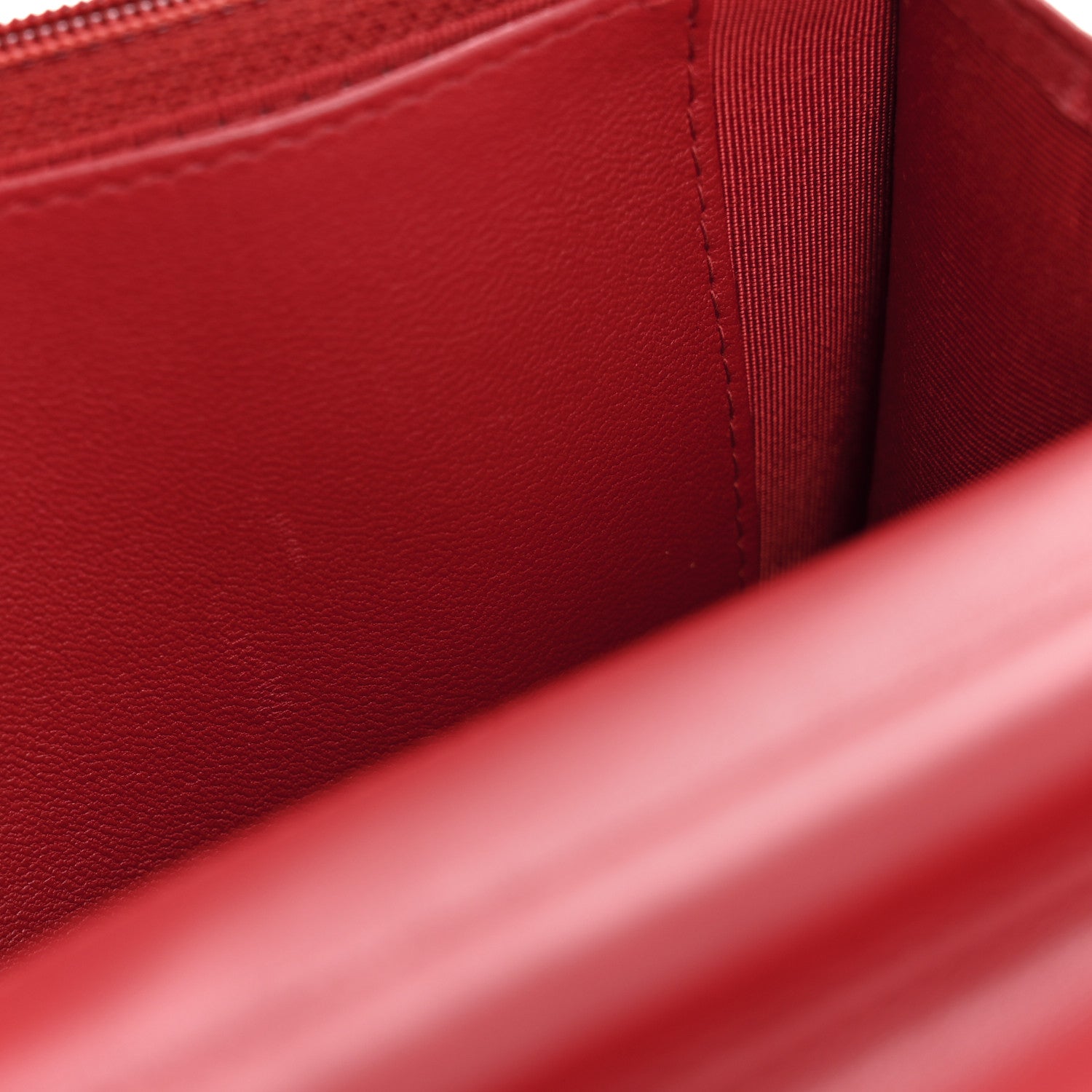Chanel Lambskin Quilted Wallet On Chain WOC Red 11 of 12