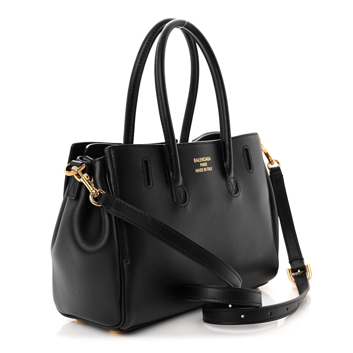 Balenciaga Smooth Calfskin Mini Bel Air Carry All Bag Black 3 of 9
