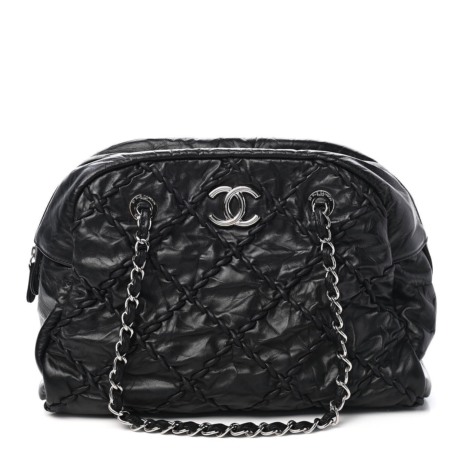Chanel Calfskin Ultra Stitch Bowler Black 1 of 9