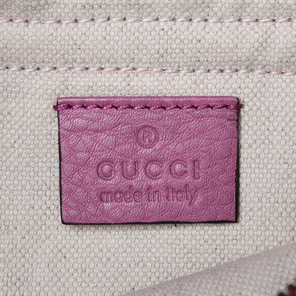 Gucci Pebbled Calfskin Piston Broadway Evening Bag Fresia Rose 6 of 8