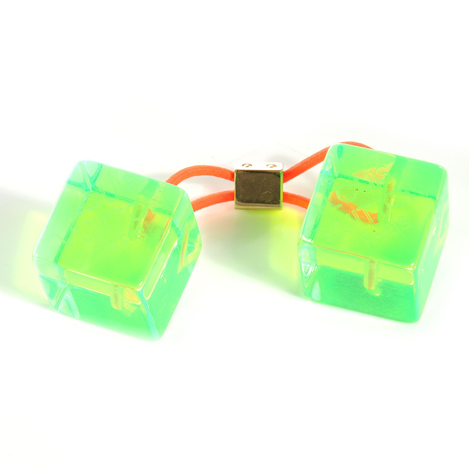 Louis Vuitton Resin Fluo Robert Wilson Hair Cubes Green 3 of 3