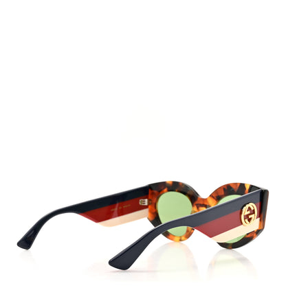 Gucci Acetate Oversized Rectangle Frame Web Sunglasses GG 0275/S Tortoise 4 of 8