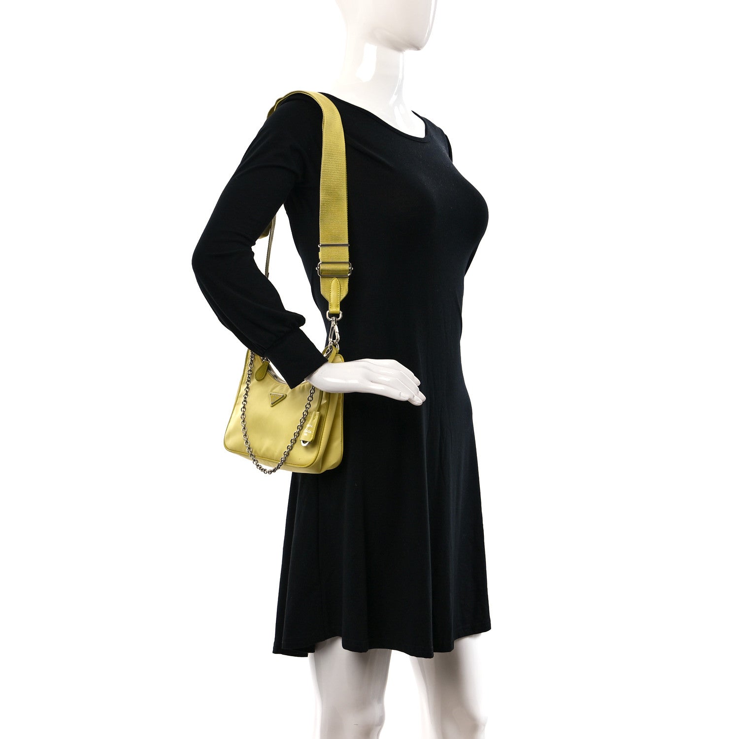 Prada Nylon Saffiano Re-Edition 2005 Shoulder Bag Ananas 2 of 13