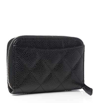 Chanel Caviar Quilted Zip Coin Purse Black 3 of 8