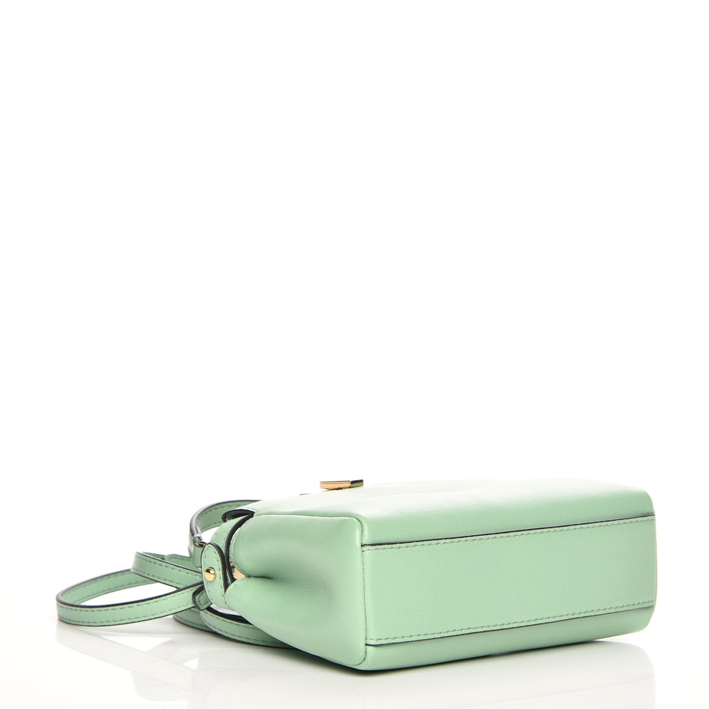 Shiny Nappa Micro Peekaboo Iconic Satchel Verde Acqua