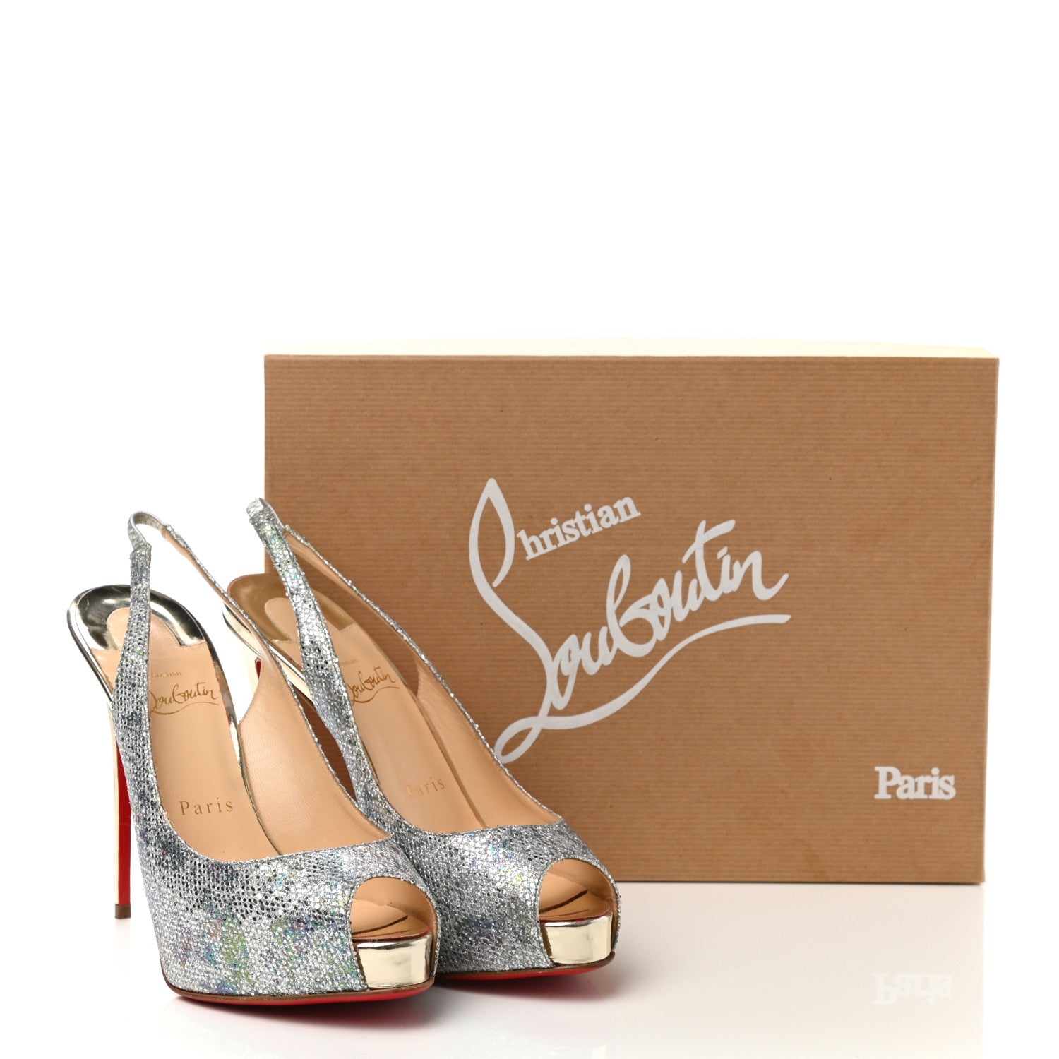Christian Louboutin Glitter Private Number 120 Pumps 37.5 Light Gold 8 of 8