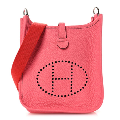 Hermes Taurillon Clemence Amazone Evelyne TPM Rose Azalee Rouge Pivoine 1 of 11
