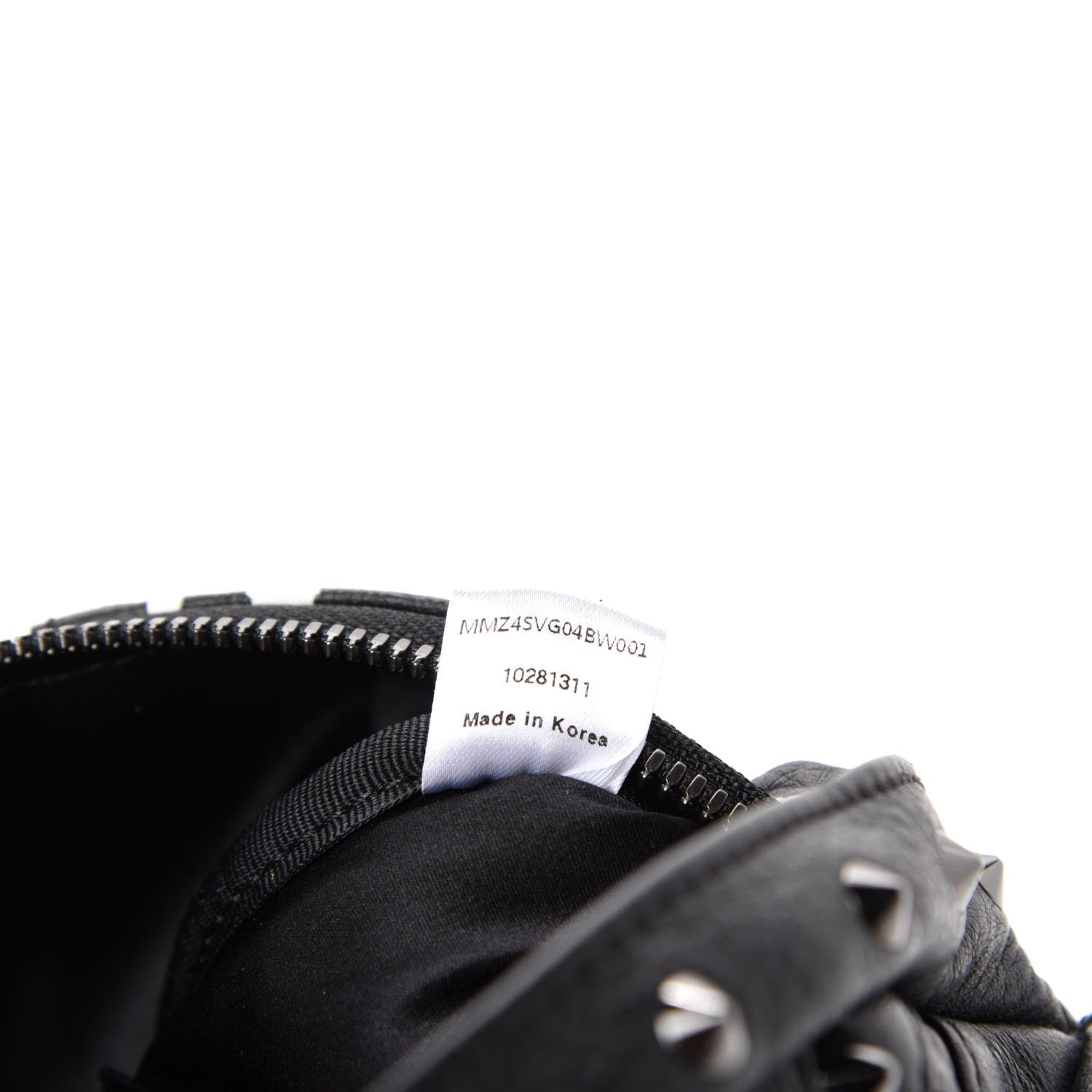 MCM Striped Visetos Studded Funky Zebra Belt Bag White Black 9 of 10