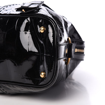 Saint Laurent Crocodile Embossed Patent Large Muse Black 9 of 17