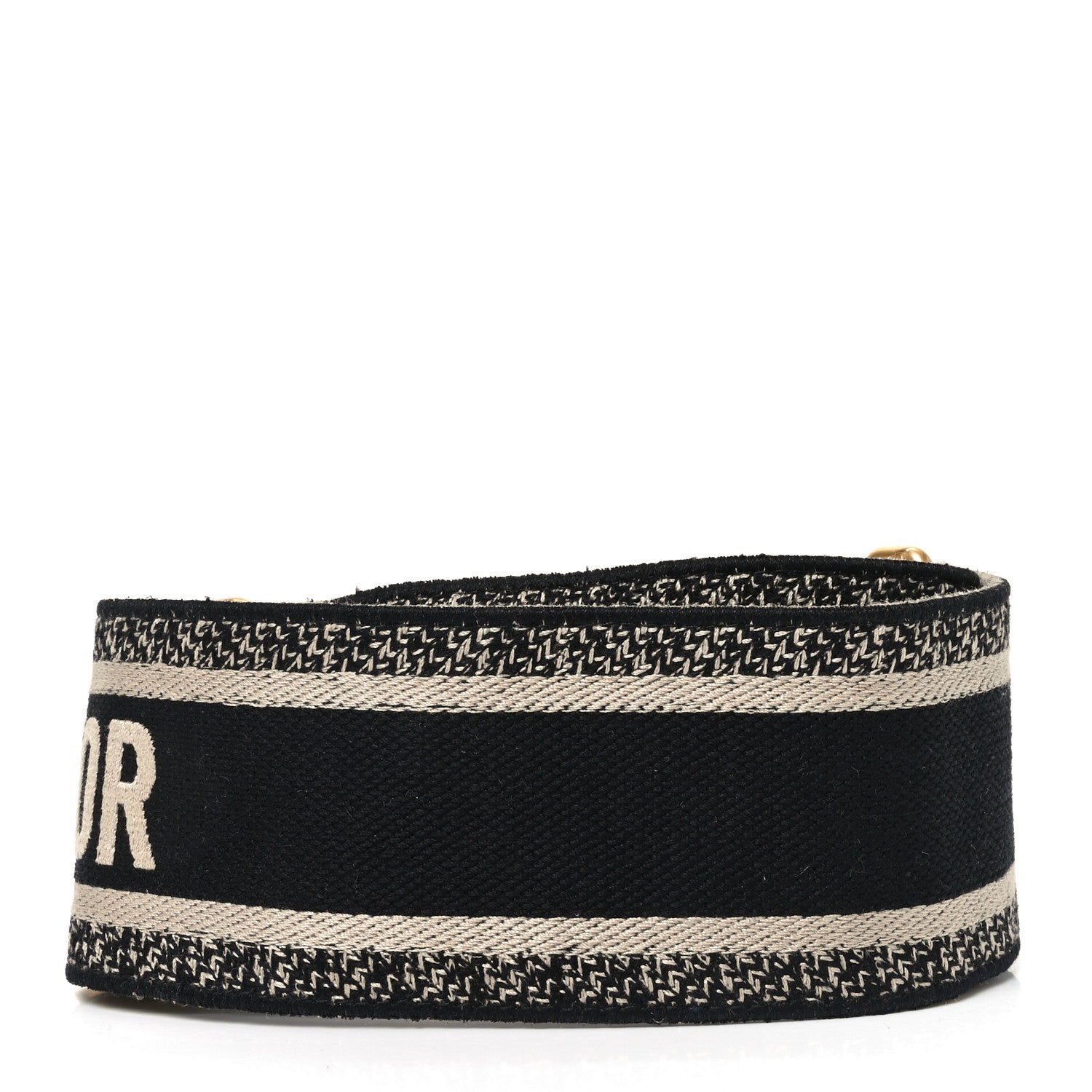 Christian Dior Canvas Embroidered Shoulder Strap Black 2 of 4