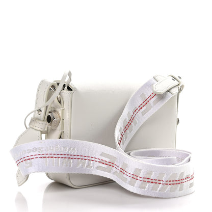 Off-White Saffiano Striped Mini Diag Binder Clip Bag White Black Red 3 of 9