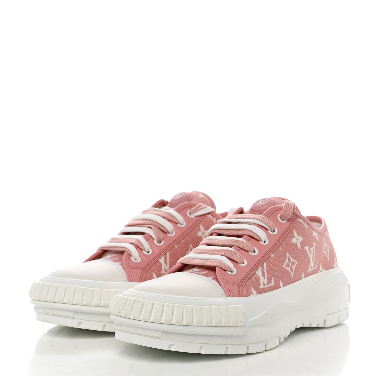 Louis Vuitton Denim Monogram Squad Sneakers 41 Pink 3 of 9