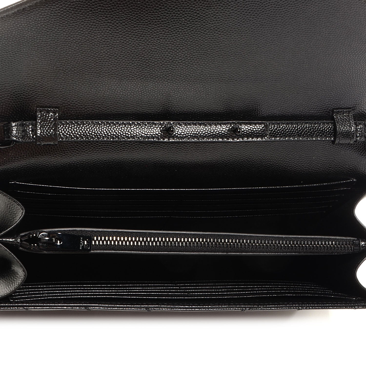 Saint Laurent Matelasse Chevron Monogramme Chain Wallet Black 6 of 10