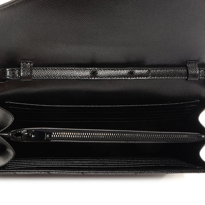 Saint Laurent Matelasse Chevron Monogramme Chain Wallet Black 6 of 10