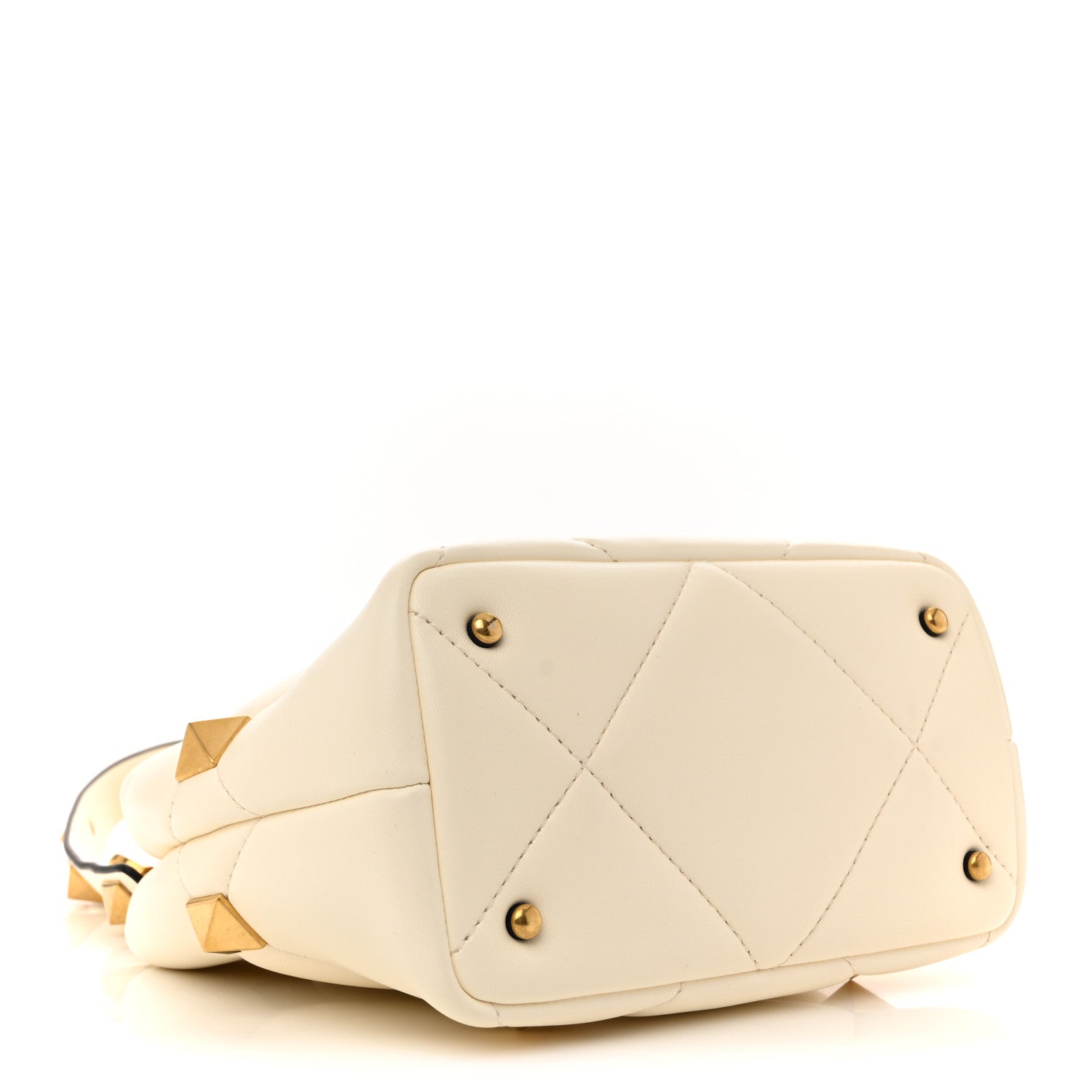 Valentino Garavani Nappa Small Roman Stud The Handle Bag Ivory 4 of 12
