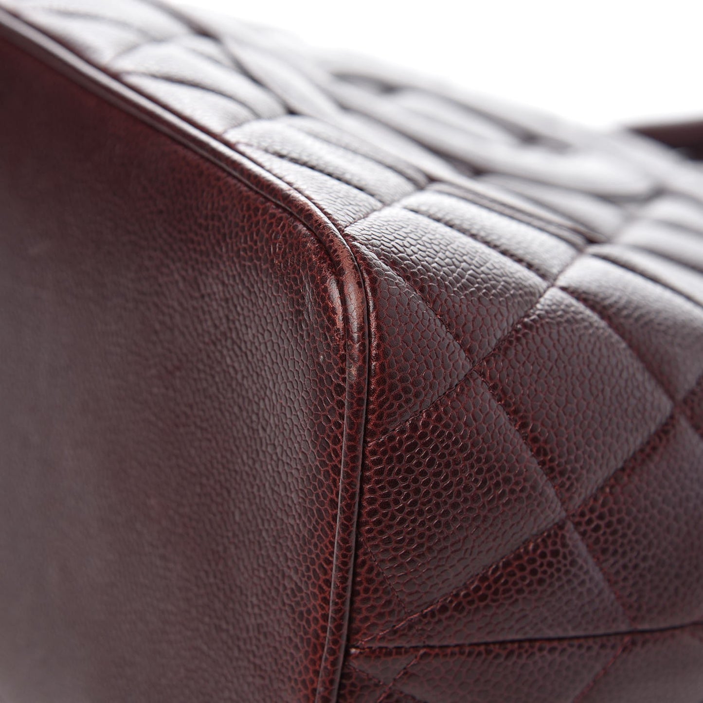 Caviar Quilted Medallion Tote Bordeaux