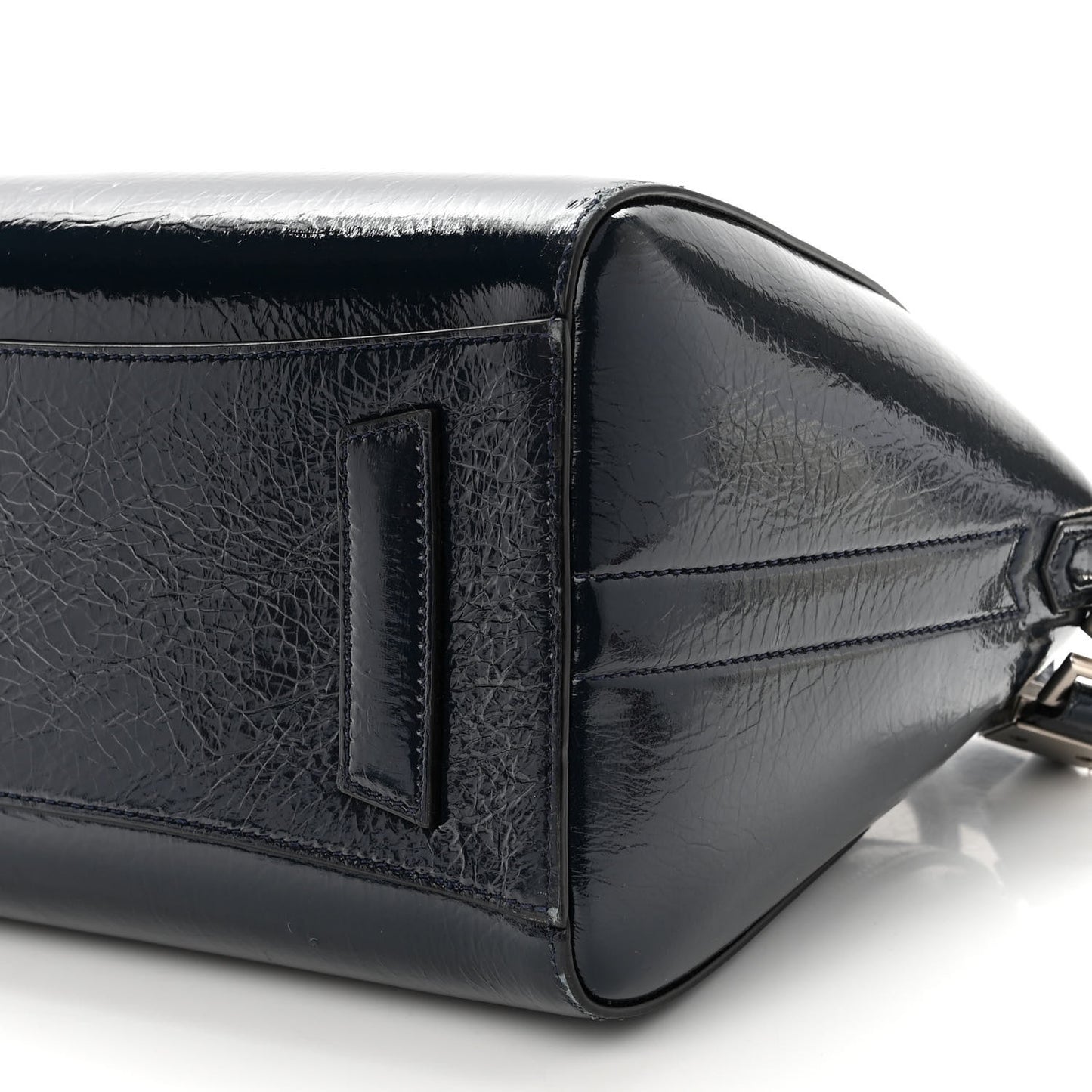 Textured Patent Calfskin Small Antigona Storm Blue