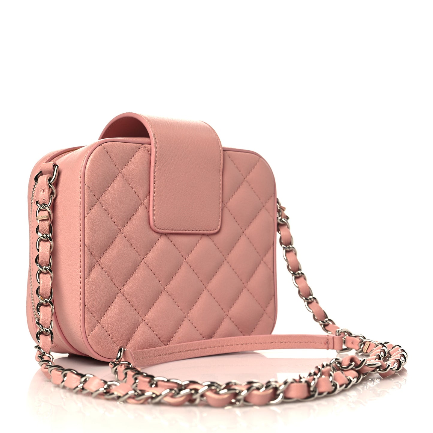 Lambskin Quilted Mini CC Box Camera Bag Pink