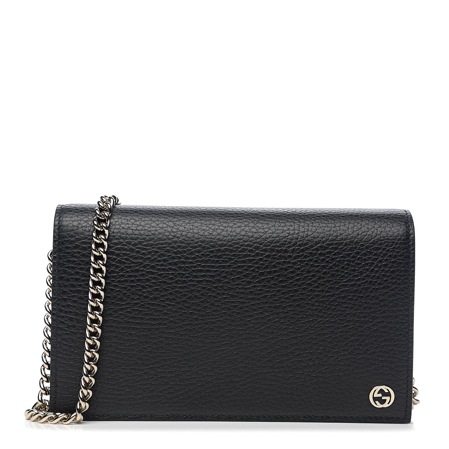 Gucci Dollar Calfskin Medium Betty Chain Wallet Black 1 of 9