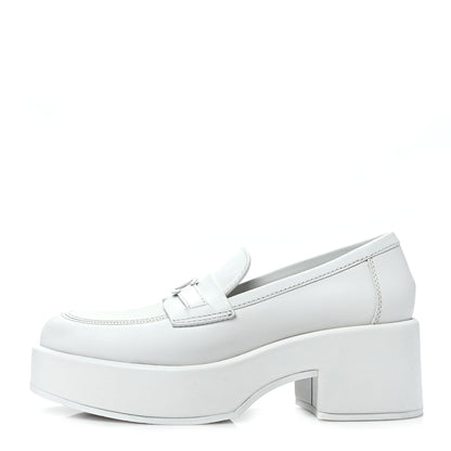 Chanel Calfskin CC Platform Loafers 37 White 1 of 8