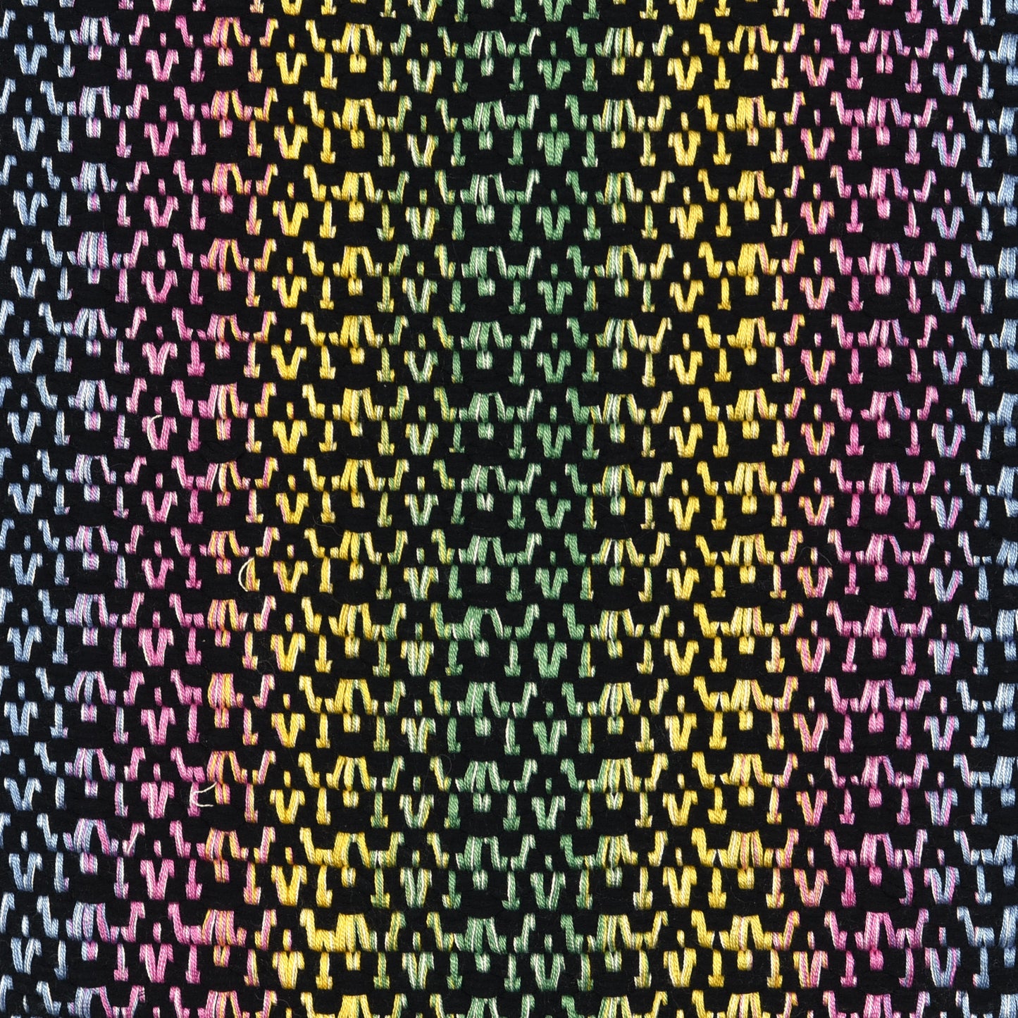 Cotton Silk CC Woven Scarf Black Multicolor