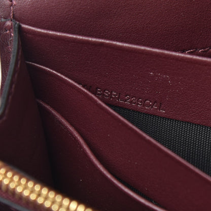 Burberry Embossed Calfskin House Check Halton Wallet Dusky Pink Burgundy 6 of 7