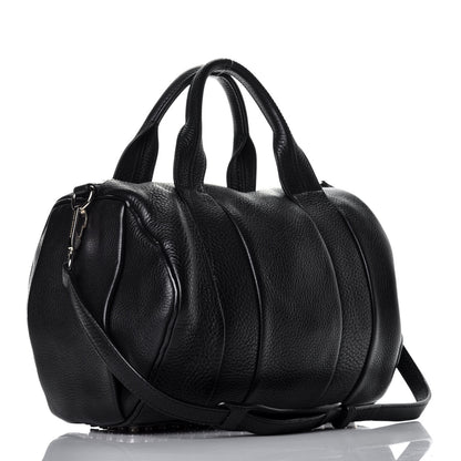 Alexander Wang Pebbled Lambskin Rocco Black Pale Gold Hardware 4 of 10