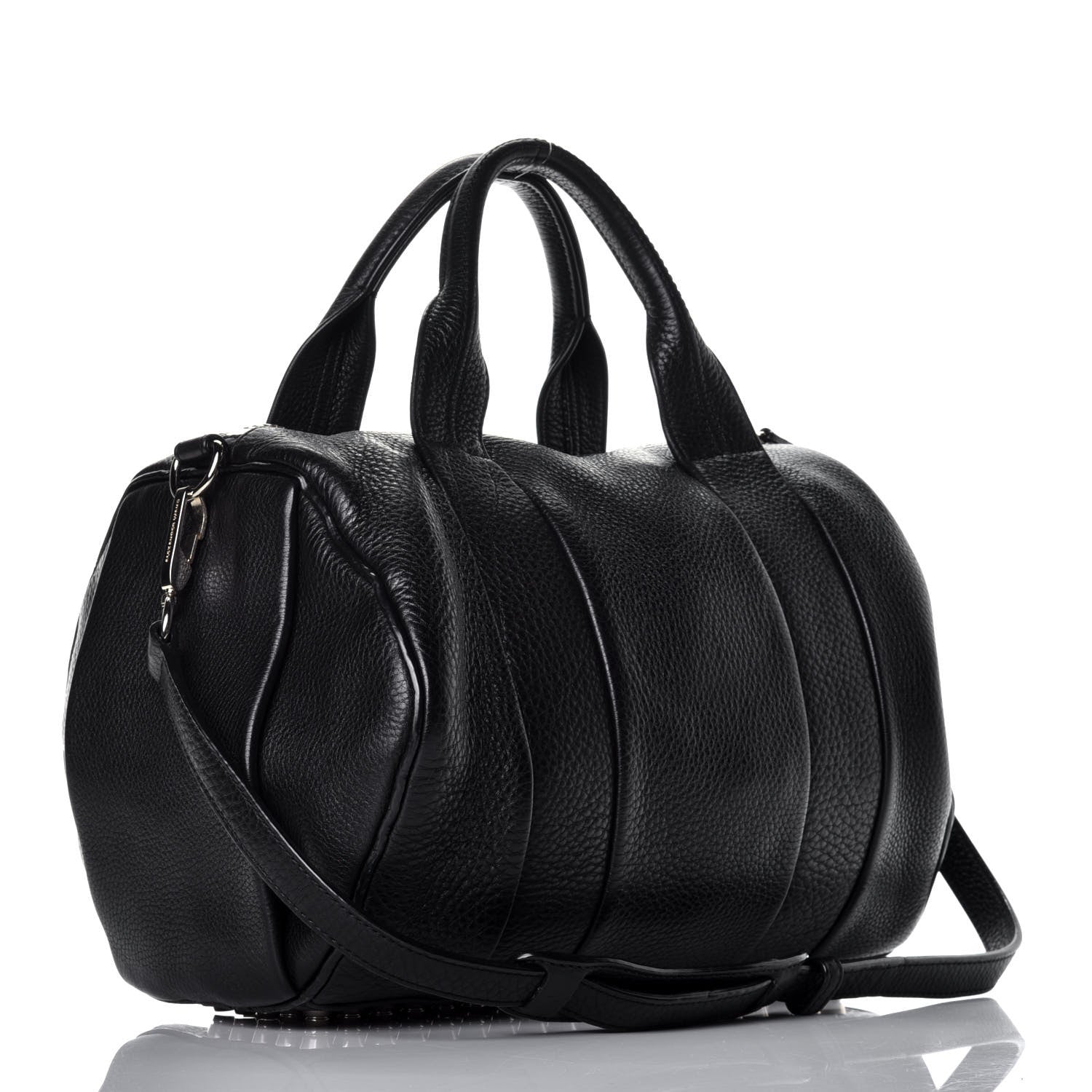 Alexander Wang Pebbled Lambskin Rocco Black Pale Gold Hardware 4 of 10