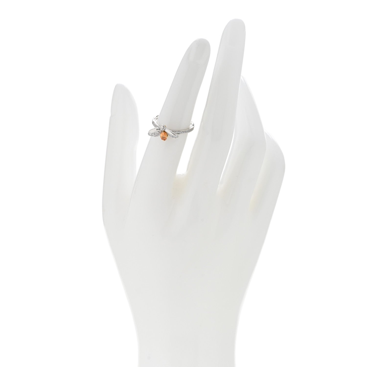 Tiffany Platinum Diamond Spessartine Paper Flowers Firefly Ring 49 5 2 of 6
