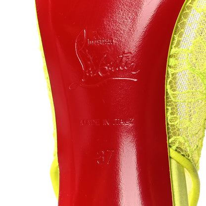 Christian Louboutin Kate Lace 85 Pumps 37 Neon Yellow 6 of 9